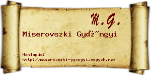 Miserovszki Gyöngyi névjegykártya
